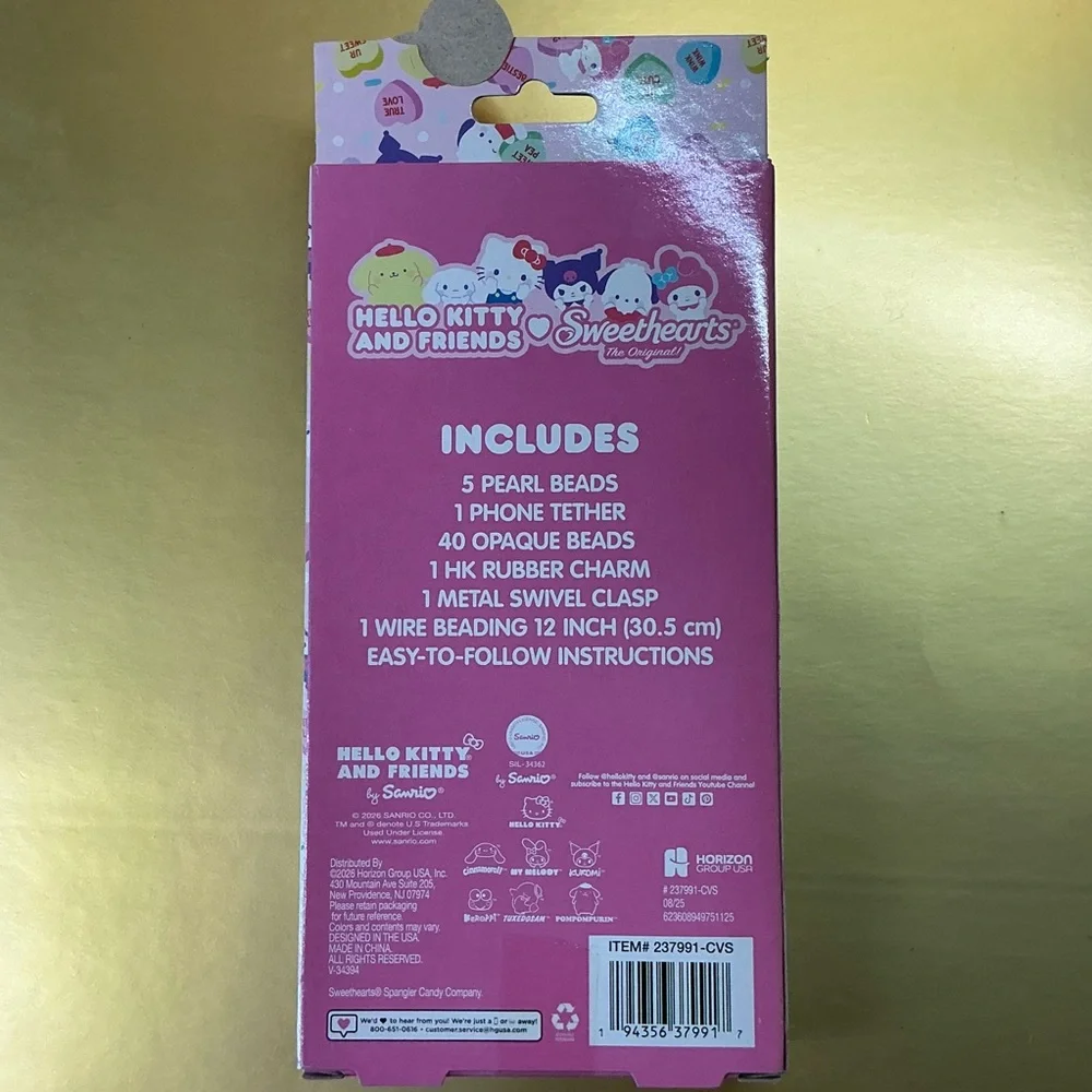 Hello Kitty Own Customize DIY Phone Keychain or Jewelry Beads of Multicolor